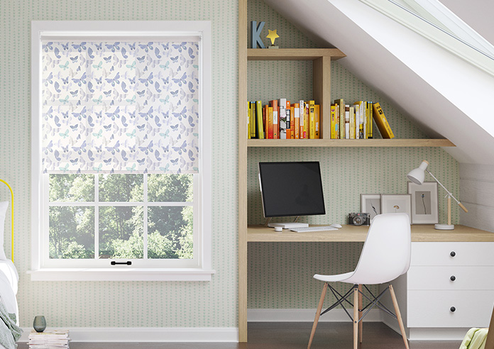 Butterfly, Pastel Blue - Roller Blind - Image 3